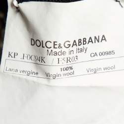 Pre Owned Dolce & Gabbana Black Virgin Wool Embellished Cardigan M