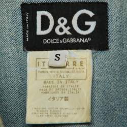 Pre Owned Dolce & Gabbana Light Blue Denim Button Front Jacket S