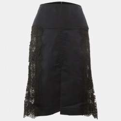 Pre Owned Dolce & Gabbana Black Lace Strapless Corset Dress M