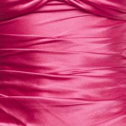 Pre Owned Dolce & Gabbana Pink Satin Ruched Halter Neck top XS