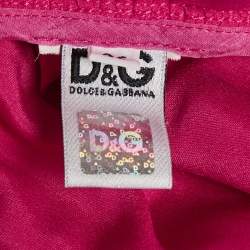 Pre Owned Dolce & Gabbana Pink Satin Ruched Halter Neck top XS