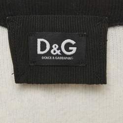 Pre Owned D&G Brown Leopard Print Rib Knit Zip-Up Jacket XS