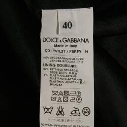 Pre Owned Dolce & Gabbana Black Children's Drawing Crepe Mini Dress S