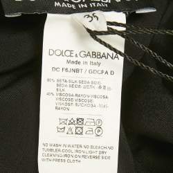 Pre Owned Dolce & Gabbana Black Organza And Velvet Belted Long Dress XS