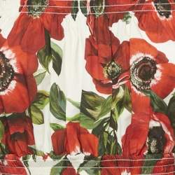 مملوكة مسبقًا Dolce & Gabbana Red Anemoni Print Poplin Midi Dress S