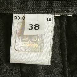 Pre Owned Dolce & Gabbana Black Sequin Detail Velvet Spaghetti Top S