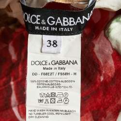 Pre Owned Dolce & Gabbana White Cookie Floral Print Cotton Off-The-Shoulder Playsuit S