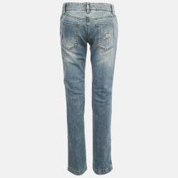 Pre Owned Dolce & Gabbana Blue Faded Denim Skinny Jeans M Waist 30"