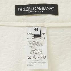 Pre Owned Dolce & Gabbana White Floral Jacquard Shorts M