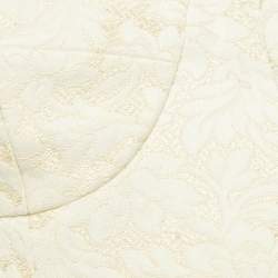 Pre Owned Dolce & Gabbana Off-White Jacquard Silk Crop Top S