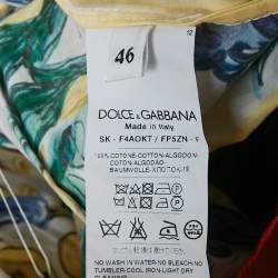 Pre Owned Dolce & Gabbana Multicolor Majolica Print Cotton Midi Skirt L