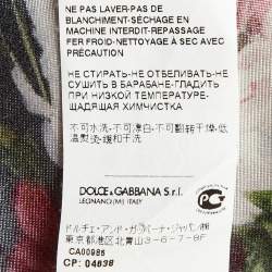 Pre Owned Dolce & Gabbana Black Floral Print Silk Button Front Shirt M