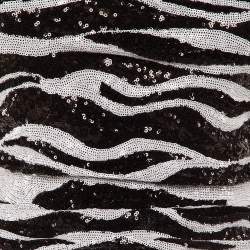 Pre Owned Dolce & Gabbana Monochrome Zebra Pattern Sequined Mini Dress S