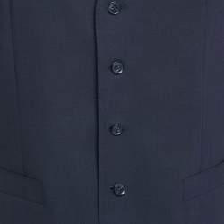 Pre Owned Dolce & Gabbana Navy Blue Wool Formal Vest L