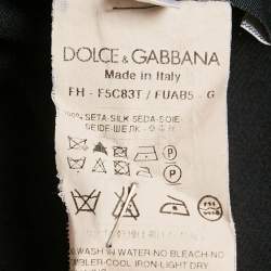 Pre Owned Dolce & Gabbana Black Silk Frill Detail Sheer Blouse M