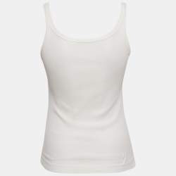 Pre Owned Dolce & Gabbana White Cotton Tank Top S