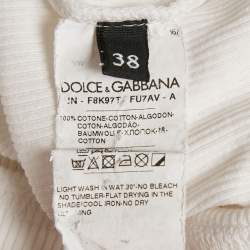 Pre Owned Dolce & Gabbana White Cotton Tank Top S