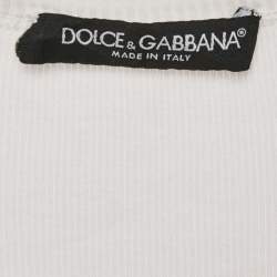 Pre Owned Dolce & Gabbana White Cotton Tank Top S