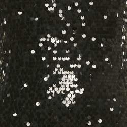 Pre Owned Dolce & Gabbana Black Sequin Mesh Sleeveless Short Dress S