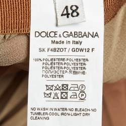 Pre Owned Dolce & Gabbana Brown Georgette Plisse Midi Skirt L