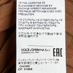 Pre Owned Dolce & Gabbana Brown Georgette Plisse Midi Skirt L