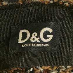 Pre Owned Dolce & Gabbana Black & Brown Tweed Sleeveless Short Dress S 