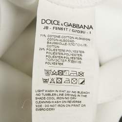 Pre Owned Dolce & Gabbana White/Black Abstract Print Cotton Cropped Sweatshirt M