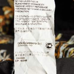 Pre Owned Dolce & Gabbana Black Sacred Heart Print Cotton Flared Skirt M