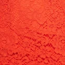 Pre Owned Dolce & Gabbana Red Lace Midi Skirt XS