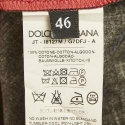 Pre Owned Dolce & Gabbana Red/Black Printed Cotton Lisola di Capri Top L