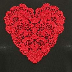 Pre Owned Dolce & Gabbana Black Heart Lace Applique Wool Knit Top M