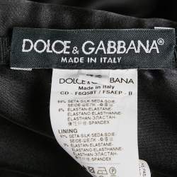 Pre Owned Dolce & Gabbana Black Polka Dots Print Silk Strapless Mini Dress M