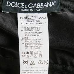 Pre Owned Dolce & Gabbana Black Polka Dots Print Silk Strapless Mini Dress M
