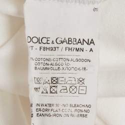 Pre Owned Dolce & Gabbana White Bellezza Print Jersey Sleeveless T-Shirt S