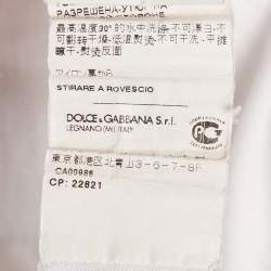 Pre Owned Dolce & Gabbana White Boycott Logo Print Cotton T-Shirt S