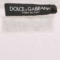 Pre Owned Dolce & Gabbana White Boycott Logo Print Cotton T-Shirt S