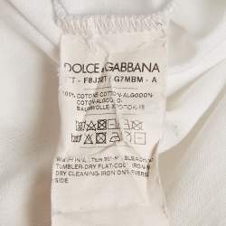 Pre Owned Dolce & Gabbana White Beautiful Life Logo Print Cotton T-Shirt M
