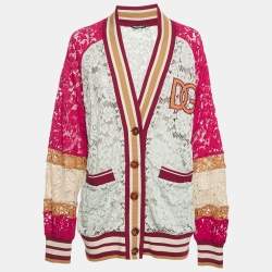 Pre Owned Dolce & Gabbana Multicolor Lace Sheer Oversized  S