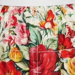 Pre Owned Dolce & Gabbana Multicolor Printed Silk Mini Skirt M