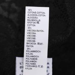 Pre Owned Dolce & Gabbana Black Lace Logo Bodysuit M