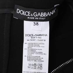Pre Owned Dolce & Gabbana Black Knit Asymmetric Midi Skirt S