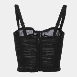 Pre Owned Dolce & Gabbana Black Tulle Top S