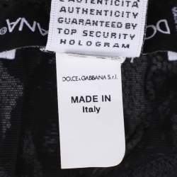 Pre Owned Dolce & Gabbana Black Lace Triangle Crop Top XS