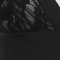 Pre Owned Dolce & Gabbana Black Lace Triangle Crop Top XS