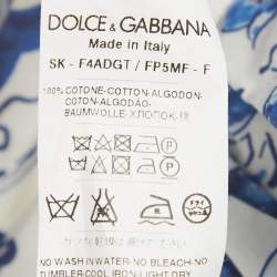 Pre Owned Dolce & Gabbana Blue Majolica Print Poplin Maxi Skirt M
