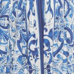 Pre Owned Dolce & Gabbana Blue Majolica Print Poplin Maxi Skirt M