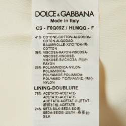 Pre Owned Dolce & Gabbana Ivory Lace Lily Button Detail Coat XL