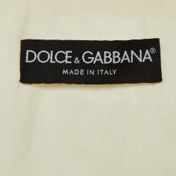 Pre Owned Dolce & Gabbana Ivory Lace Lily Button Detail Coat XL