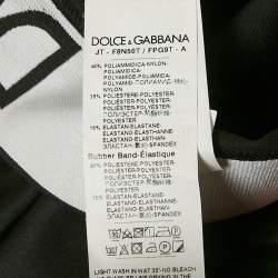 Pre Owned Dolce & Gabbana Black Floral Print Nylon Cropped Top & Leggings Set S