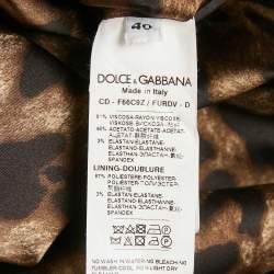 Pre Owned Dolce & Gabbana Green Crepe Bejeweled Buttons Flounce Dress S